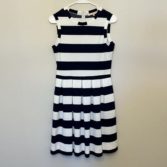 Hutch Dresses & Skirts - Anthropologie Hutch Dress Womens 4 Blue White Striped V-Neck Nautical Fit Flare